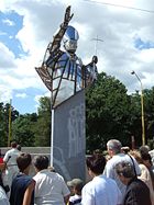 John Paul II&lsquo;s statue in Ko&scaron;ice, Slovakia. The statue was unveiled by Cardinal Stanisław Dziwisz, a former private secretary to Pope John Paul II.
