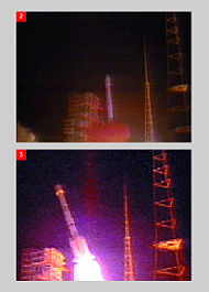 Feb.15: Long March rocket, with Intelsat 708 satellite, veers upon launch (images from Cox Commission report for U.S. Congress).