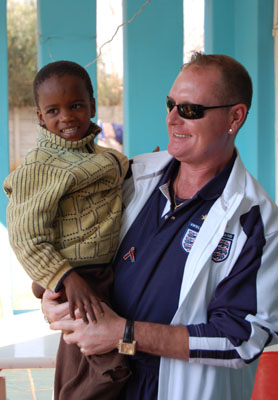 Paul Gascoigne visit the SOS Children&rsquo;s Village Tlokweng